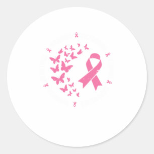 Sticker Rond Beurre rose Ruban Guerrier Mélange Cancer du Sein