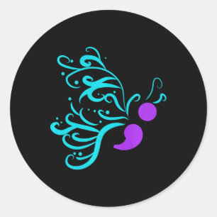 Sticker Rond Beurre-ruban de sensibilisation à la prévention du