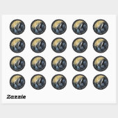 Sticker Rond Beurre simple aile jaune et bleu (Feuille)