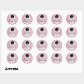 Sticker Rond Beurre Soap Cosmétique Rose fait main Logo rose (Feuille)