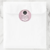 Sticker Rond Beurre Soap Cosmétique Rose fait main Logo rose (Sac)