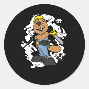 Sticker Rond Bever le constructeur