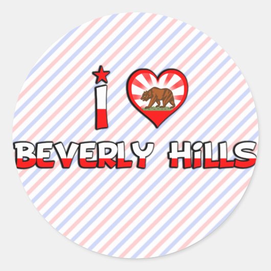 Sticker Rond Beverly Hills, CA (Devant)