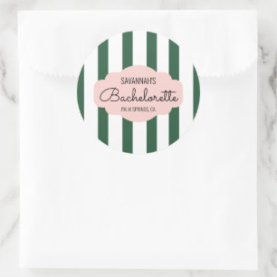 Sticker Rond Beverly Hills Pink & Green Bachelorette Party