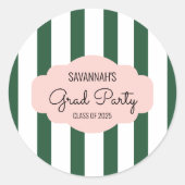 Sticker Rond Beverly Hills Pink & Green Grad Party (Devant)