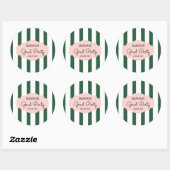 Sticker Rond Beverly Hills Pink & Green Grad Party (Feuille)