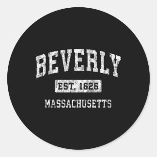 Sticker Rond Beverly Massachusetts Ma Sports Établis