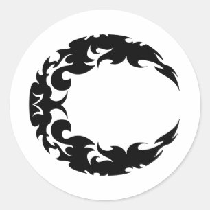 Sticker Rond Bewitting Black Crescent Moon Silhouette