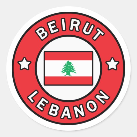 Sticker Rond Beyrouth Liban (Devant)