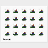 Sticker Rond BF - Amusant Bear Fishing Design (Feuille)