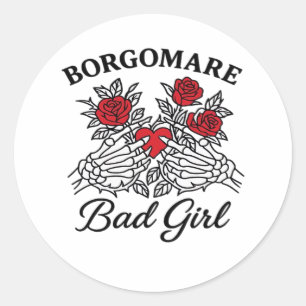 Sticker Rond Bgm Bad Girl II Classic - Squelette Mains de coeur