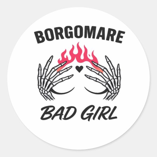 Sticker Rond Bgm Bad Girl II - Skeleton Heart Hands (Devant)
