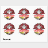 Sticker Rond Bhoutan Bhoutan Suisse Arbre Racines (Feuille)