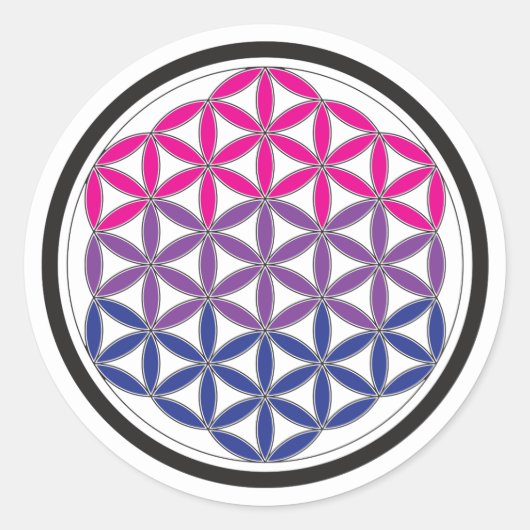 Sticker Rond bi géométrie sacrée (Devant)