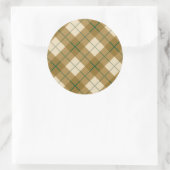 Sticker Rond Bias Plaid en or et Green Stripe (Sac)