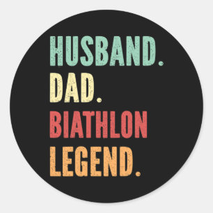 Sticker Rond Biathlon Athlète Papa Husbynd Père
