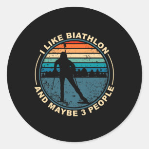 Sticker Rond Biathlon Biathlet Ski Sports d'hiver