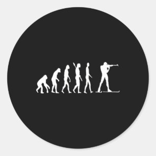 Sticker Rond Biathlon Biathlète Évolution Ski hiver Shootin