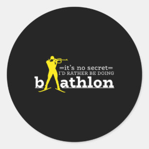 Sticker Rond Biathlon Biathlète Ski Tir Pour Hommes Femmes K