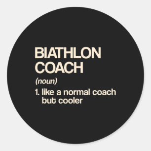 Sticker Rond Biathlon Coach Définition Funny Biathlète Humour