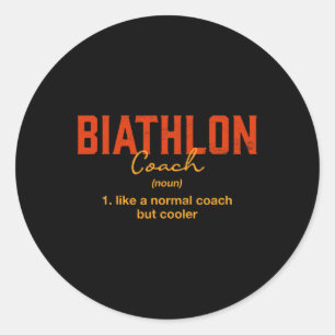 Sticker Rond Biathlon Coach Définition Funny Biathlète Humour 2