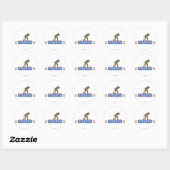 Sticker Rond Biathlon de ski de neige (Feuille)