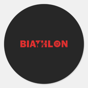 Sticker Rond Biathlon Funny Biathlète tir Cible Ski Sp