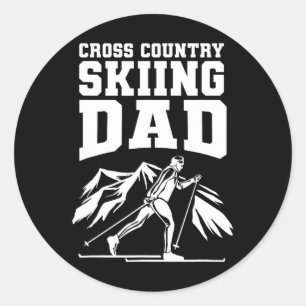 Sticker Rond Biathlon Ski de fond Papa Ski de fond Sk de fond