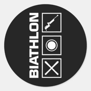 Sticker Rond Biathlon Ski Ski Sports d'hiver Ski de fond