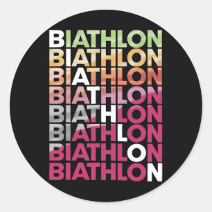 Sticker Rond Biathlon Sport hivernal Ski Riffle tir Biath