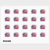 Sticker Rond Biathlon USA (Feuille)