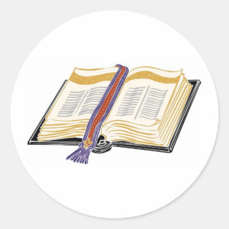 Sticker Rond Bible avec Signet tissé