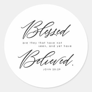 Sticker Rond Bible Biblique Verse Jean 20:29 Chrétien