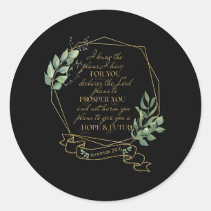 Sticker Rond Bible chrétienne contre Jeremiah 29 11