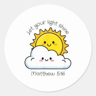 Sticker Rond Bible chrétienne Laissez la lumière briller
