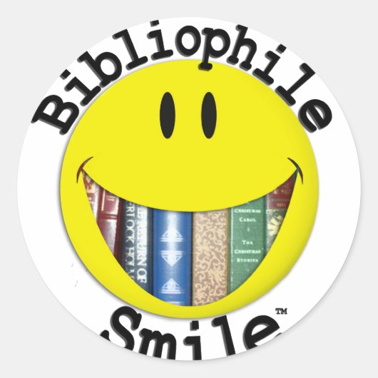 Sticker Rond Bibliophile Smile (Devant)