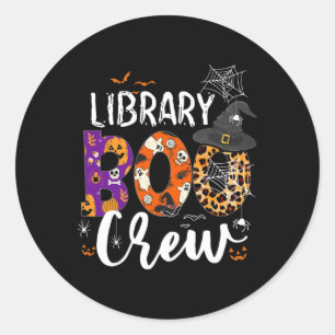 Sticker Rond Bibliothèque Boo Crew School Bibliothécaire Hallow