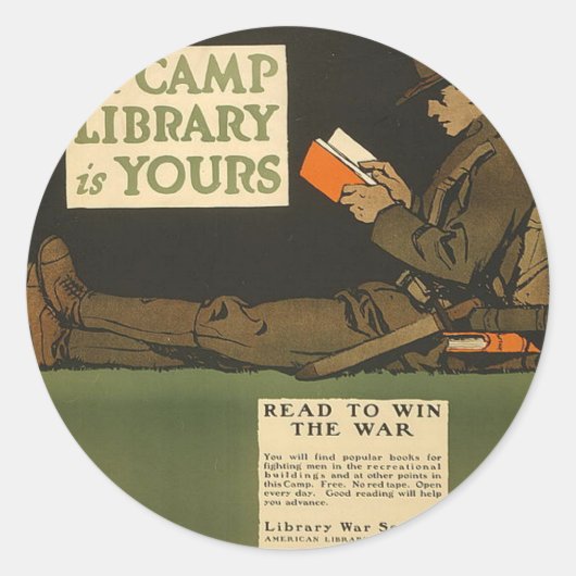 Sticker Rond Bibliothèque de camps WWI (Devant)
