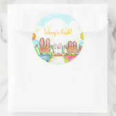 Sticker Rond bibliothèque de lapins de ballon (Sac)