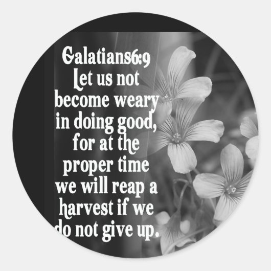 STICKER ROND BIBLIOTHÈQUE GALATIENS 6:9 (Devant)