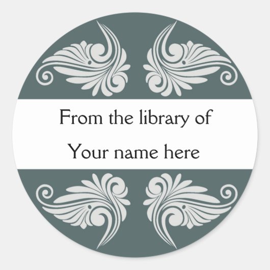 Sticker Rond Bibliothèque Grey (Devant)