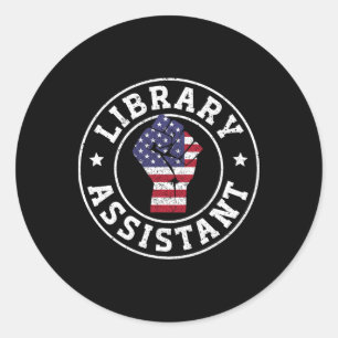 Sticker Rond Bibliothèque instantanée patriotique du 4 juillet