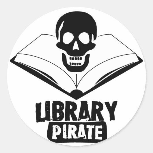 Sticker Rond Bibliothèque Pirate (Devant)