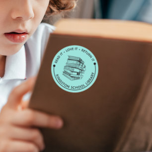 Sticker Rond Bibliothèque Scolaire Lisez-le Aimez-le Rendez-le 