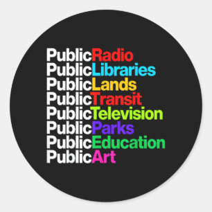 Sticker Rond Bibliothèques de radio publique Terres Transit Ted