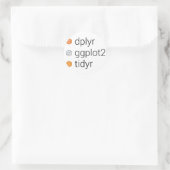 Sticker Rond Bibliothèques Tidyverse : dplyr, ggplot2, tidyr (Sac)