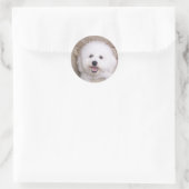 Sticker Rond Bichon Frise (Sac)