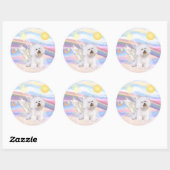 Sticker Rond Bichon Frise Ange (Feuille)