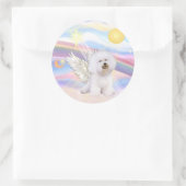 Sticker Rond Bichon Frise Ange (Sac)