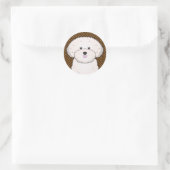Sticker Rond Bichon Frise Chien Cartographie Paws (Sac)